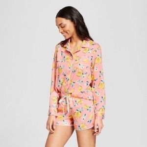 Gilligan & O’Malley Women’s Tencel Lemon Print Collar Pajama Set X-Small XS